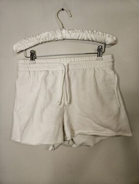 TNA Cozy Fleece White Shorts Loungewear Casual Athleisure Neutral